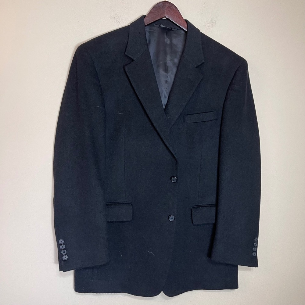 Jos A Bank Mens‎ 43R Black 100% Camel Hair Two Button Blazer Sport Coat 7649